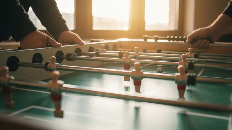 Le service au baby foot : lancement du jeu